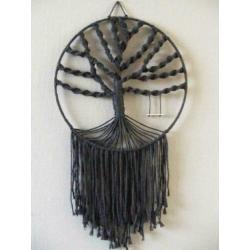 Macrame Tree of life Zwart