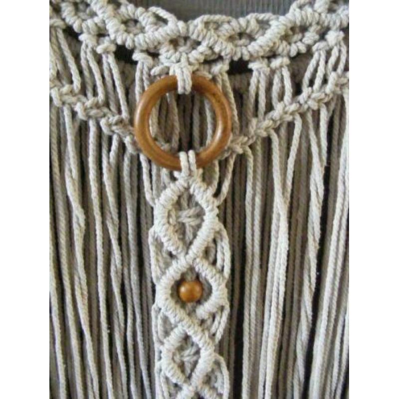 Macrame wandhanger licht hout