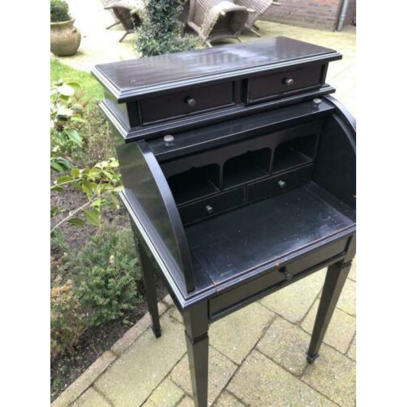 Vintage secretaire zwart mahoniehout