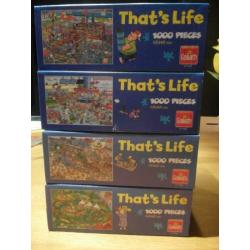 Te koop 4 legpuzzels, 1000 stukjes uit de serie That's life