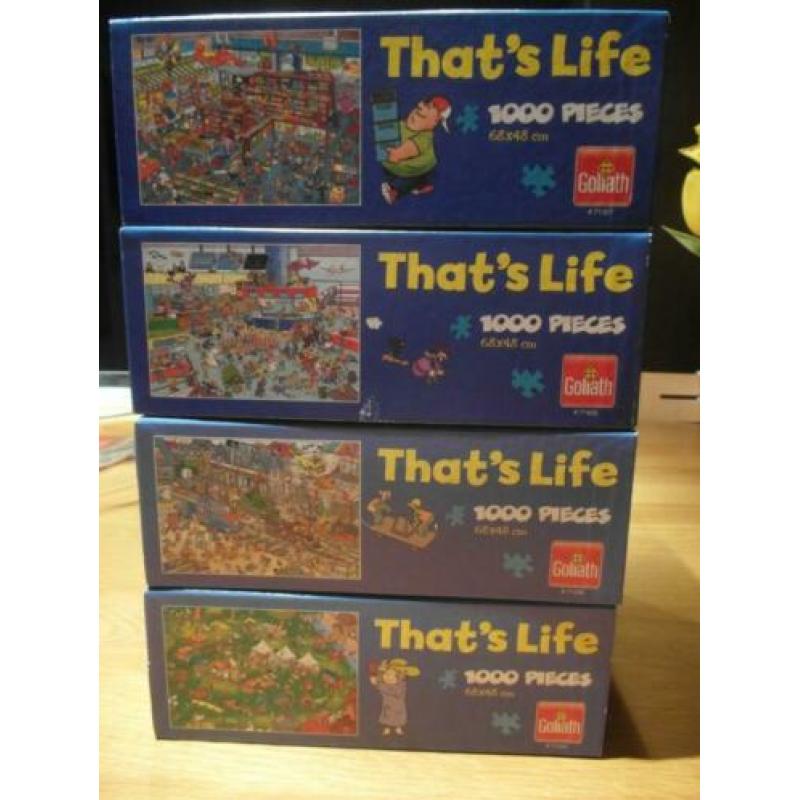 Te koop 4 legpuzzels, 1000 stukjes uit de serie That's life