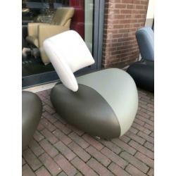 Nieuw leolux Pallone Senso leer avocado olive groen fauteuil