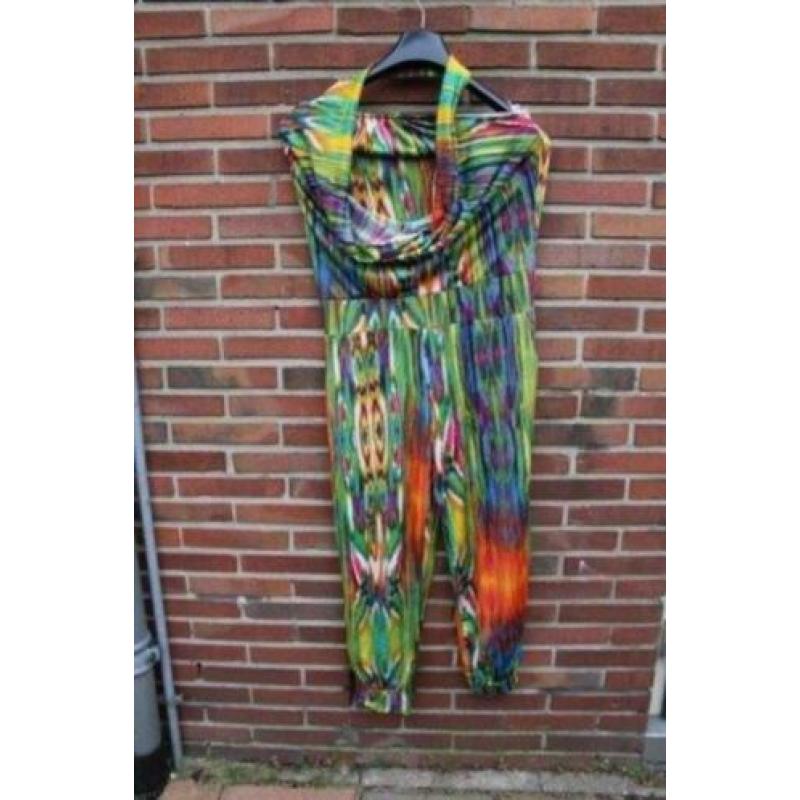 Halterjumpsuit fleurig waterval mt M