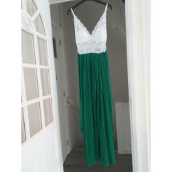 Leuke jumpsuit of broekpak wit met groen mt M nieuw