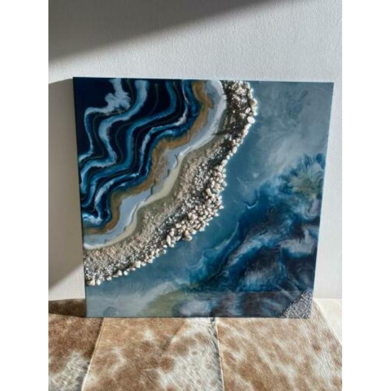 Beach strand artwork epoxy resin schilderij