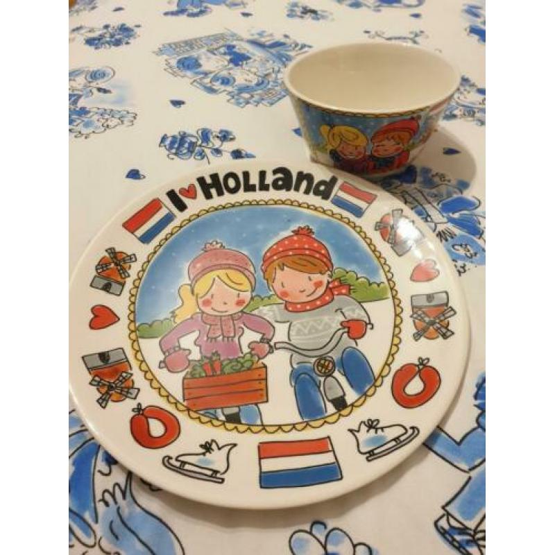 Blond Amsterdam; I love holland dinerbord en kommetje