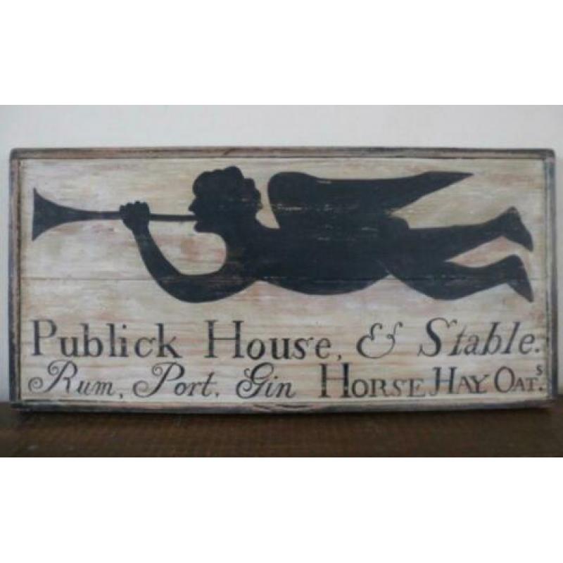 Handgeschilderd paneel/antiek vintage sign/pubbord/Publick