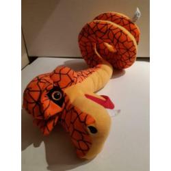 Slang knuffel Oranje / geel 85 cm