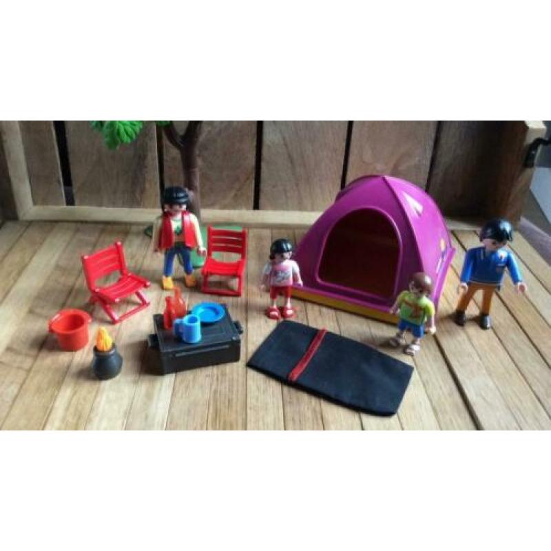 Playmobil camping tent slaapzak kinderen gezin boom