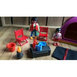 Playmobil camping tent slaapzak kinderen gezin boom