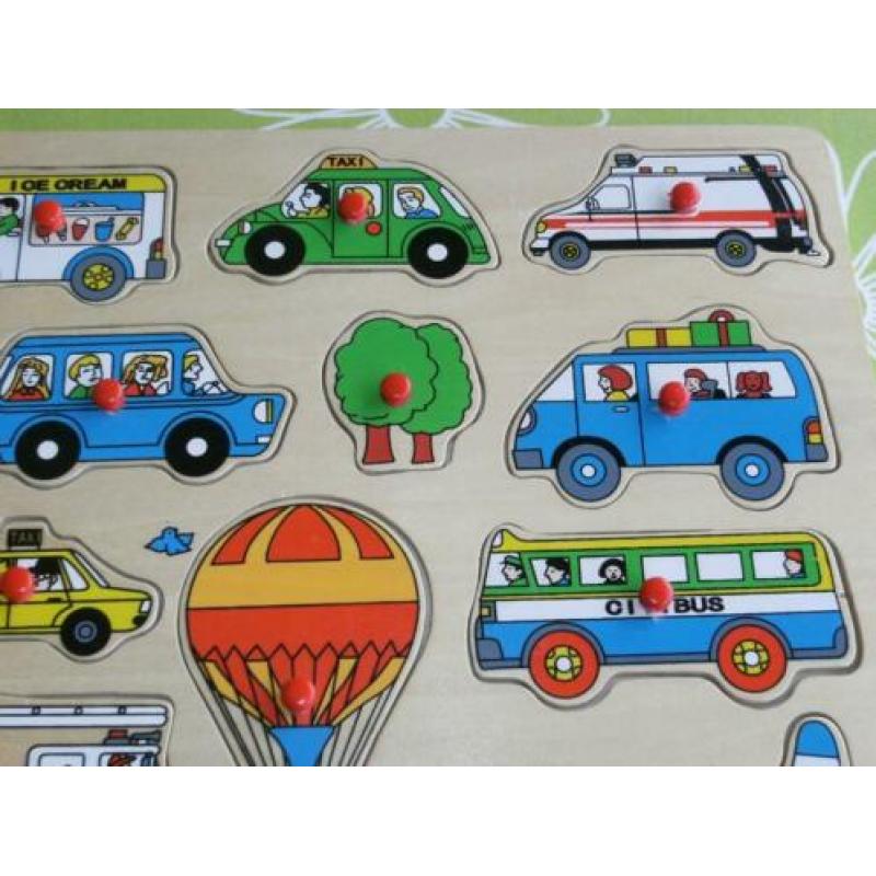 Reuze knopjes puzzel "thema verkeer" (45x 35cm)