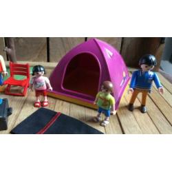 Playmobil camping tent slaapzak kinderen gezin boom