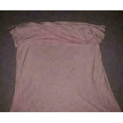 Strapless Roze basic top maat M stretch bieden