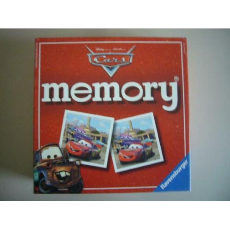 Cars memory van Ravensburger met cars kussentje