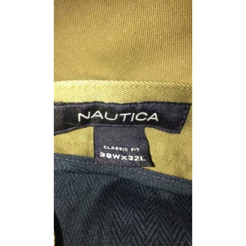 Nautica olijfgroene broek classic fit 38w x 32l nieuw