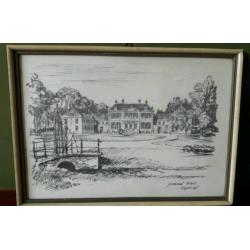 Pentekening door Teun vd Veen 'Houdringe' De Bilt 1955