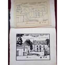 Jehan Berjonneau tekening en houtgravure, €28,-.