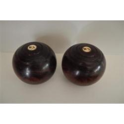 Set antiek Engelse pok houten bowls ballen!