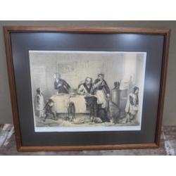 alex ver huell litho 1879 chaotisch gezin aan tafel