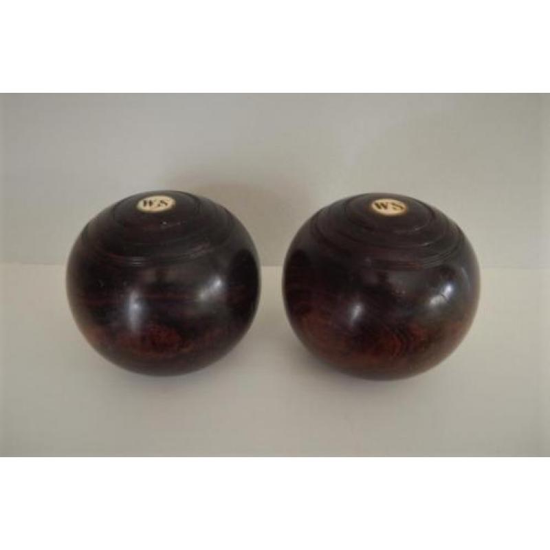 Set antiek Engelse pok houten bowls ballen!