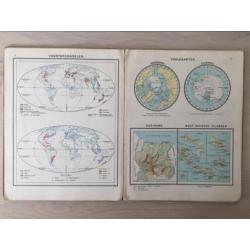 Kleine schoolatlas der geheele aarde - P.R. Bos. Antiek boek