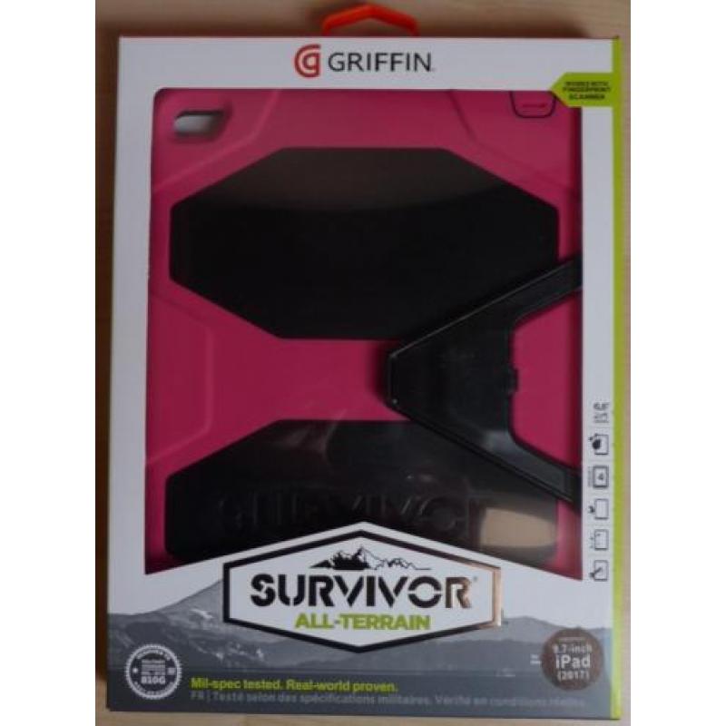 Griffin Survivor Apple iPad 2017-2018 hoes roze-zwart