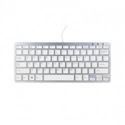 R-go compact toetsenbord, qwerty (us), wit, bedraad