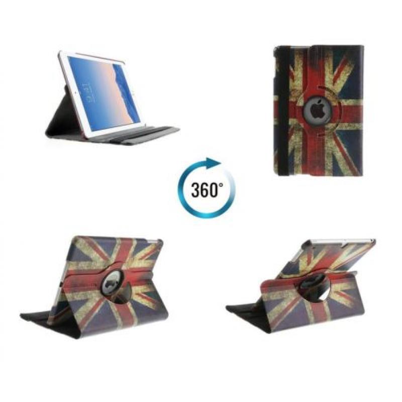 iPad Air 1 hoes lederen hoesje 360 graden - UK Engelse vlag