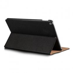 Leather style smart case zwart iPad 2017 (9.7")