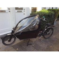 Bakfiets Tent Cargo Long hoog met ritsen zwart