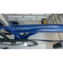 Brompton vouwfiets 3 versnellingen blauw/zwart met voor tas